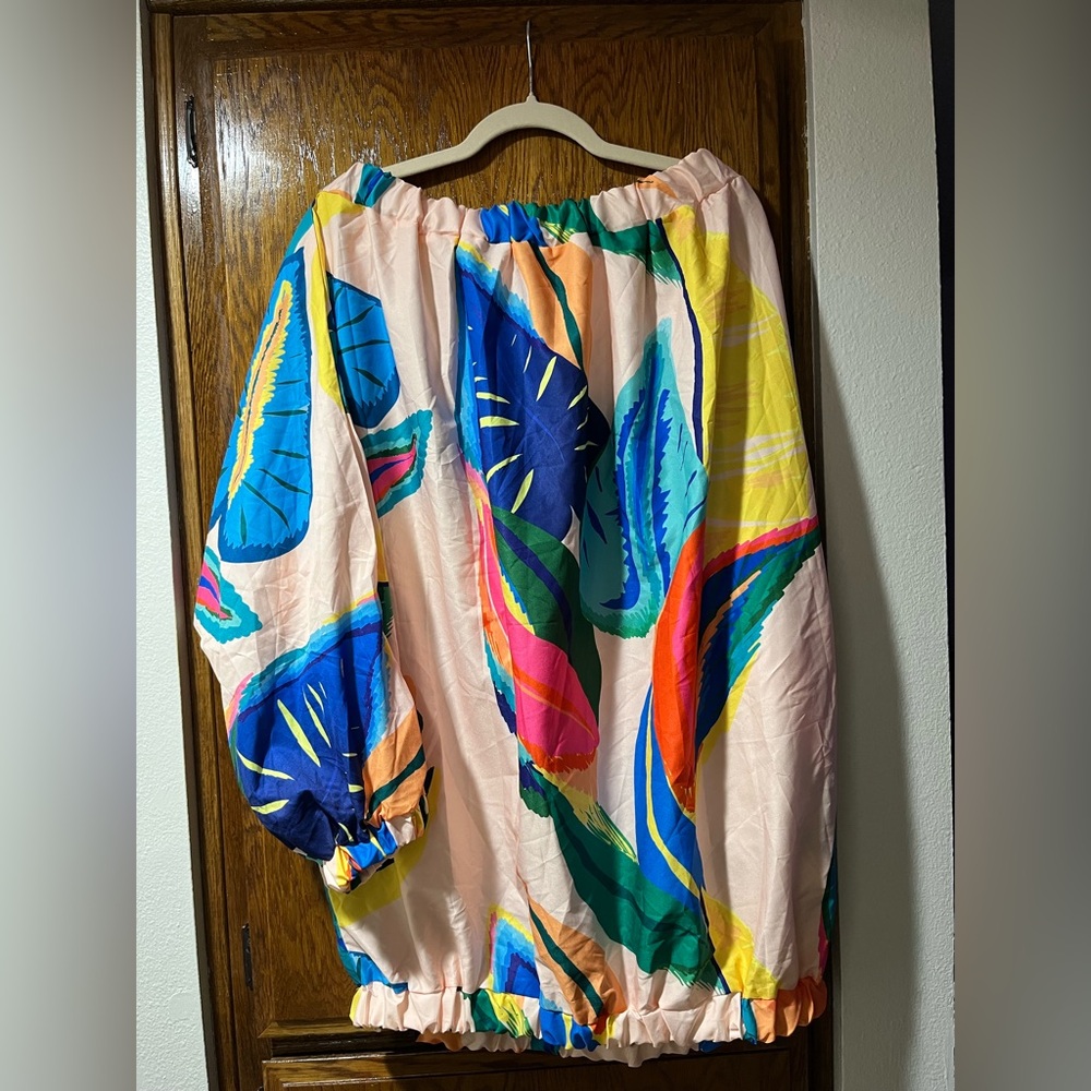 Colorful Abstract Print Mini Dress